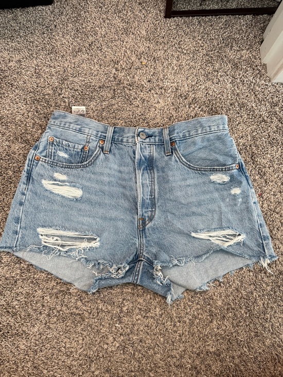 Levi's Pants - Levi's Light Blue Distressed Jean Shorts